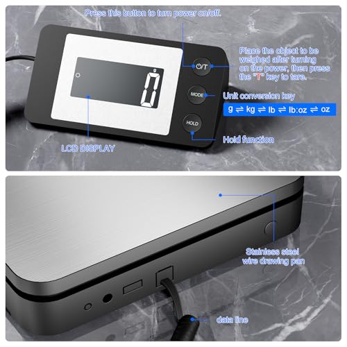 Benechef Digital Postal Scale 110lb/50kg with AC Adapter & LCD Display
