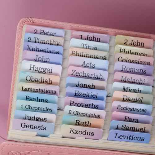 UPAFEXXI-Laminated Bible Tabs, Bible Tabs for Women and Men, Reposition Large Print Stickers, Easy to Read and Apply, 80Chapters Labels for Easy Navigation(Nebulae Rainbow)