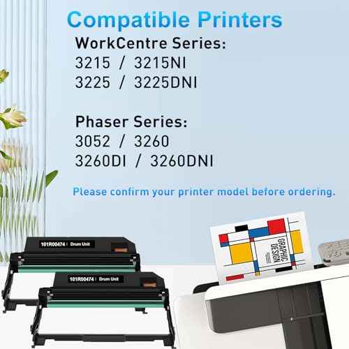 Compatible Drum Unit Replacement for Xerox 101R00474, Works with Xerox 106R02777 Toner for WorkCentre 3215 3215NI 3225 3225DNI Phaser 3260 3260DI 3260DNI 3052 Printer (Only Drum, 2-Pack)