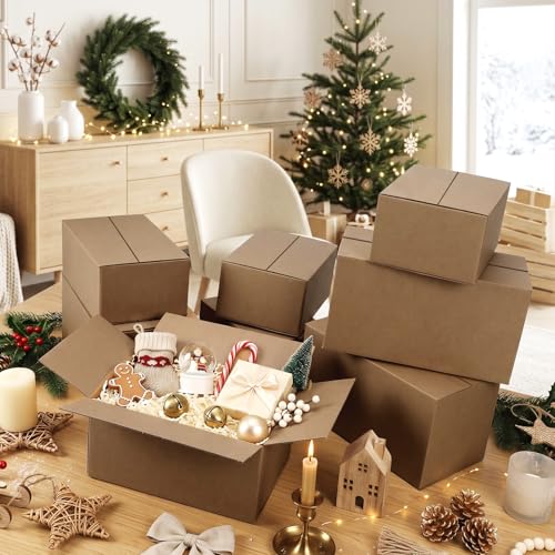 Hoikwo 40 Pack Assorted Brown Shipping Boxes 8x6x4 to 11x6x6 - Bulk Moving & Storage Containers