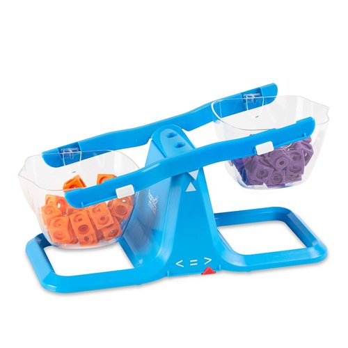 hand2mind Blue Nestable Bucket Balance - Clear Double Bucket Scale for Liquids & Solids | Easy Assembly, Space-Saving Design
