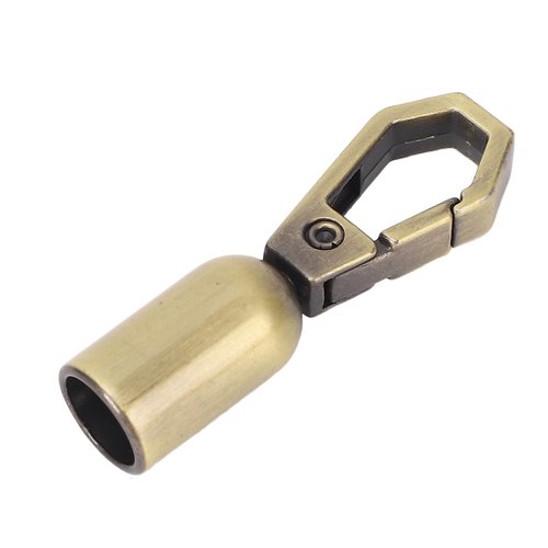 10 Sets Rope End Snap Fittings, Zinc Alloy 8mm Hole Hanging Bell Snap Hooks with Screws for Decoration, Crafting, Leather Crafts, and More (Antique Bronze)