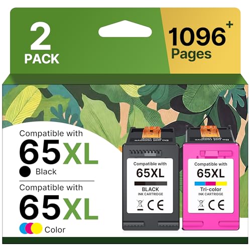 Adoccur 65XL Ink Cartridges Black & Color Combo Pack High-Yield Replacement for HP DeskJet & Envy Series