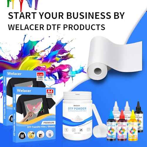 200 Sheets DTF Transfer Film Paper A4 Double Sided Thick Clear Pretreat Sheets, PET Heat Transfer Paper for Inkjet Printer DTG Printer Direct Print On T Shirts Textile