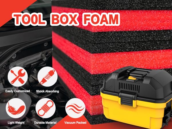 4 Pack 17 X12 X 1 Inch Tool Box Foam,Tool Shadow Foam Inserts For