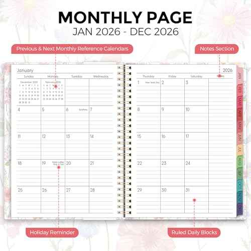 2026 Planner, Weekly and Monthly Planner, 8.5" x 11", January 2026 - December 2026, Agenda Planner with Monthly Tabs, Goal Setting & Time Management Organizer for Women & Men