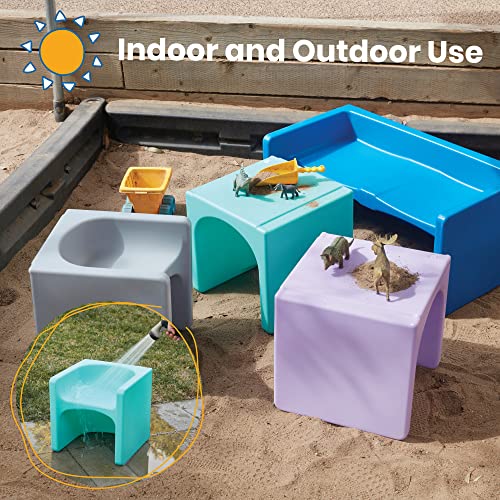 ECR4Kids Tri-Me 3-in-1 Multipurpose Cube Chair - Indoor/Outdoor Aqua