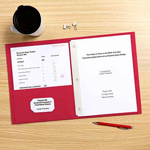 Oxford 2 Pocket Folders with Prongs, Mega Box of 125, Textured Paper Folders, Red, Letter Size, Essentials for School & Teacher Supplies Lists (57718)