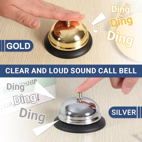Call Bell Loud Clear Desk Bell Set - Durable Steel Service Bells for Hotels, Restaurants, Classrooms