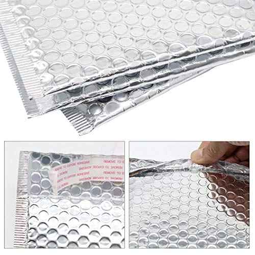 KEILEOHO 75 Pack 6x9 Inch Metallic Bubble Mailers, Silver Padded Mailing Envelopes, Foil Self Seal Shipping Bags for mailing, packing. Wholesale price.