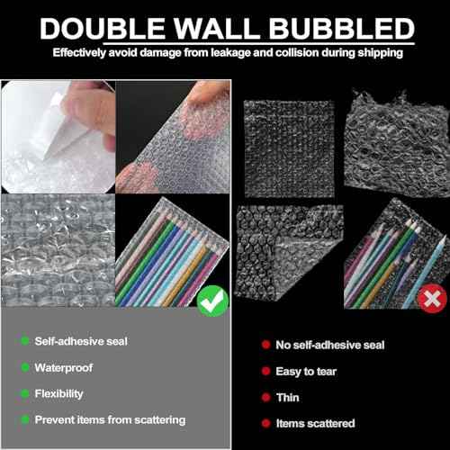 130 Pcs Clear Self Sealing Bubble Cushion Wrap Bags Bulk Bags Double Wall Bubble Pouch Bag Plastic Shockproof Protective Packing for Small Business Shipping Moving Packaging Storage (6"x7.9")