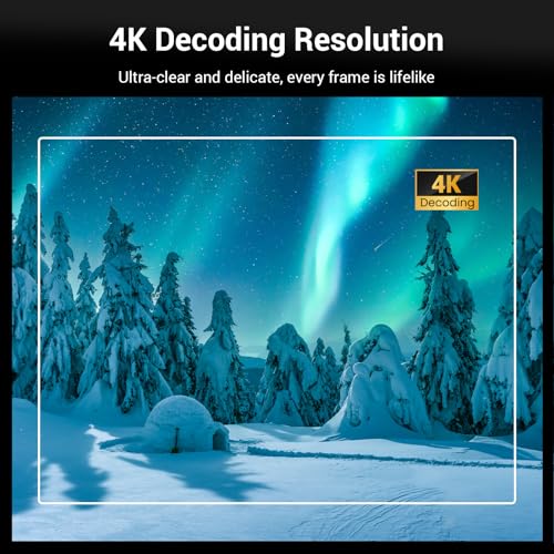 HAPPRUN 1500 ANSI Bright Outdoor 4K Smart Projector with Built-in Apps, Dolby Audio, White