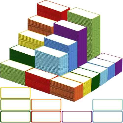 480 Pcs Magnetic Dry Erase Labels Reusable Name Tag Writable Stickers Colored Magnets Magnetic Strips for Whiteboard Rectangle Blank Name Plates for Lockers(Simple Style,3.2 x 1.2 in)