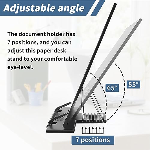 TONOS Adjustable Document Stand - 7 Positions Stainless Steel Paper Holder for Desk, Copy and Book Support (Variation 1)