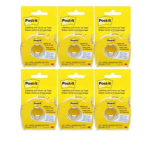 Post-it : Removable Cover-Up Tape, Non-Refillable, 1" x 700" roll -:- Sold as 6 Packs of - 1 - / - Total of 6 Each