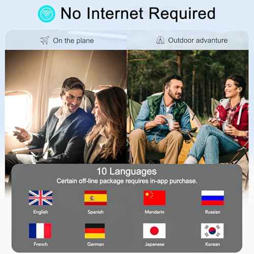 AI Translator Earbuds, Translation Earbuds Real Time,Translating Headphones,Audifonos traductores ingl?s espa?ol, Language Translators£¬Fit iOS and Android, for Travel Learning,Black