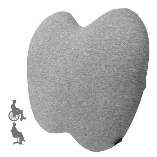 Ergonomic Seat Cushion with Memory Foam & Non-Slip Straps - Breathable Cover for Office Chair, Car, Travel - Lightweight Back Support