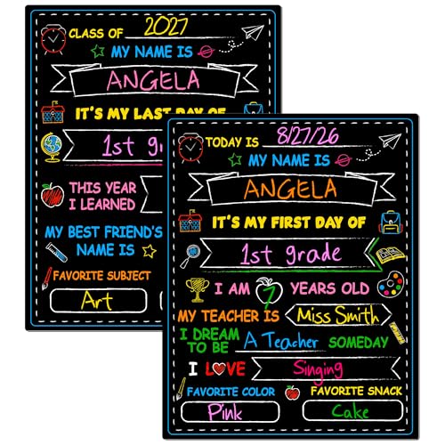 Melisheer 11"x14" Double-Sided First & Last Day of School Chalkboard Sign