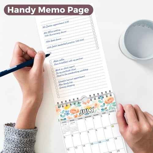 CRANBURY Small Wall Calendar 2025-2026, 5.5x8.5 (Floral), Mini Monthly Hanging Calendar for Bulletin Board, or Notepad Desk Planner, 14 Months Nov 2025-Dec 2026, Includes Stickers