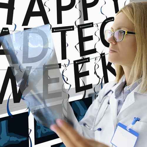 Eersida 48 Pcs X-Ray Technologist Week Including Banner Hanging Swirls Wall Decor Holiday Celebrating Events for Medical Imaging and Radiation Therapy Professionals Festival Supplies