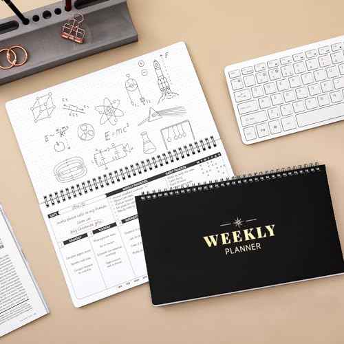Weekly Planner - Undated Planner for Whole Year, Weekly To Do List, Planner Daily Weekly and Monthly, Goals Scheduled Planner with Habit Tracker, 55 Weeks, 6.3''x11.2''