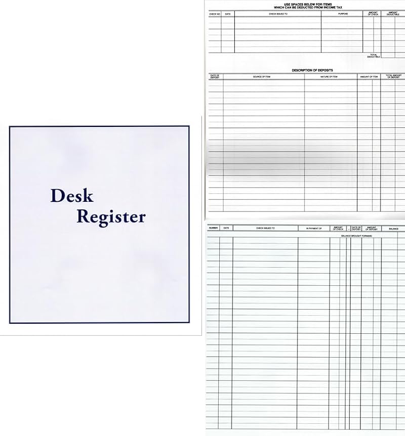 Executive Check Register 8-1/2 x 9-1/4, 192/384 Entries, Magnolia Registers