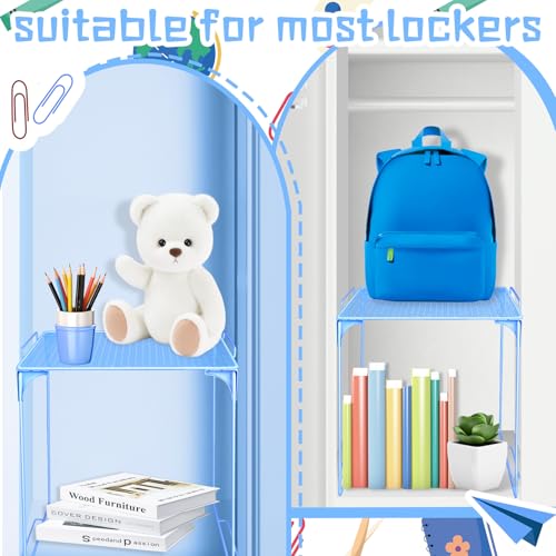 Demonwer Locker Organizer Shelf Blue Stackable Extra Storage Cabinet
