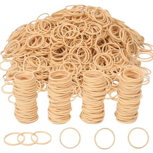 AIWOQI Beige 760 Pcs Rubber Bands 1in Small #12 Light Brown Set