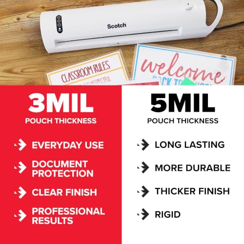 Scotch 200-Pack Thermal Laminating Pouches - Clear, 3 Mil, Letter Size