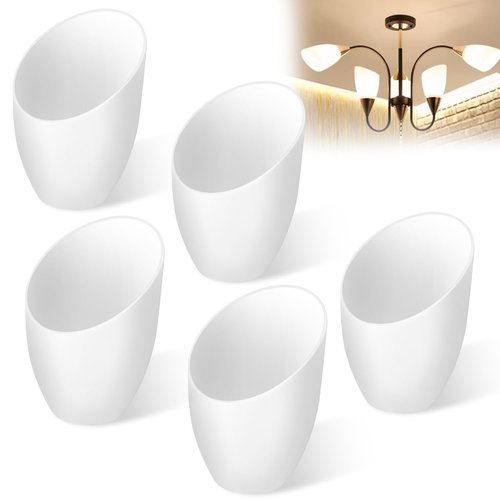 5 Pieces Plastic Lamp Shade Replacement Horseshoe Lampshade Cover White Floor Lamp Light Covers for Multi-Head Stand Up Lamp Pendant Light Bedroom - 1.4inch/35mm