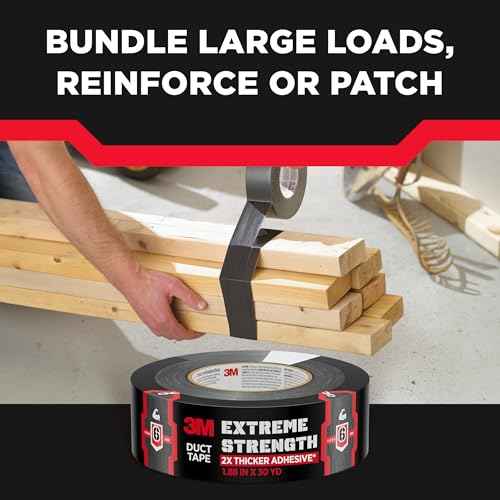 3M Extreme Strength Duct Tape, 1.88 in x 30 yd, Heavy Duty, with Super Tough Woven Material, Great for Bundling Large Loads, Reinforcing and Patching, Suitable for Long Lasting Repairs (2830)