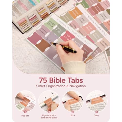 All-in-One Bible Journaling Kit ? Quilted Bible Cover Case for Women, 31 Highlighters, 75 Tabs, Bible Study Supplies & Christian Gift for Women and Teens (Shoulder Strap, Black)