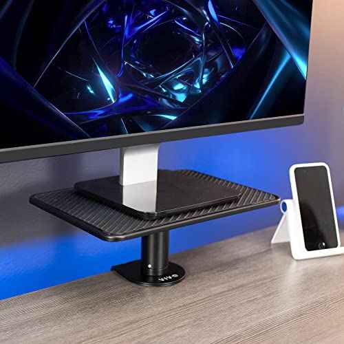 VIVO Clamp-On Universal Height Adjustable Ergonomic Computer Monitor and Laptop Riser, Tabletop Desk Stand, C-Clamp Design, Black, STAND-V000SCB