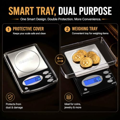 Digital Coin & Jewelry Scale 1000g x 0.1g Portable Precision Weighing