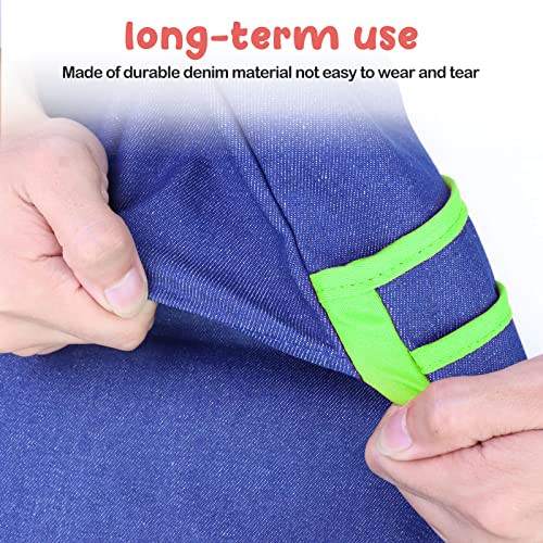 Auchq Green Denim Chairback Buddy Pockets Classroom Organizer with 2 Heavy Duty Storage Pockets