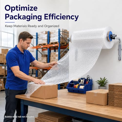 Wall Mount Bubble Wrap Dispenser for Packing Rolls - Space Saver