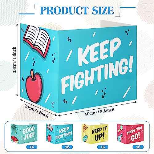 Crtiin 24 Pcs Privacy Folders for Students Desk Dividers Standard School Privacy Cardboard Board Testing Dividers Shield for Classroom Teacher Supplies Keep Eyes from roving(Study)