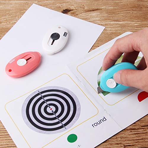Mini Retractable Utility Knife Box Cutter Letter Opener Keychain 6pcs
