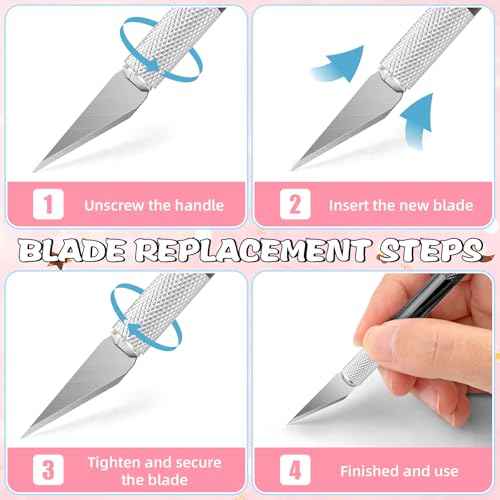 DIYSELF Exacto Knife, 4 PCS Craft Knife with 40 Exacto Blades #11, Hobby Knife, Professional Exacto Knife for Crafting, Scrapbooking, Stencil, Modeling, Art Knife, Precision Knife, Exacto Knife Set