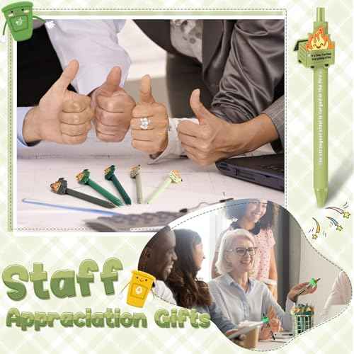 100 Pcs Dumpster Fire Pen Gifts Funny Luminous Dumpster Fire Ballpoint Pen with Saying Emotional Staff Appreciation Support Gift for Employee Coworkers Boss Student Teacher