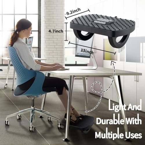 CasaZenith Under Desk Footrest with Massage Surface & Non-Slip Base