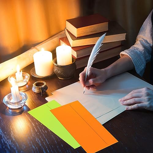 Outus Neon Color 500 Pcs #10 Colored Envelopes with Adhesive Closure