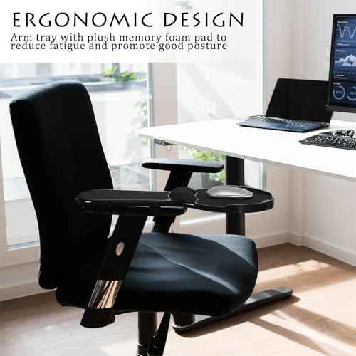 Ergonomic Arm Rest Mouse Pads for Chairs, Upgrade Adjustable Chair arm Mouse pad, Gaming Covers for Elbows and Forearms Pressure Relief,Mouse pad Chair Attachment