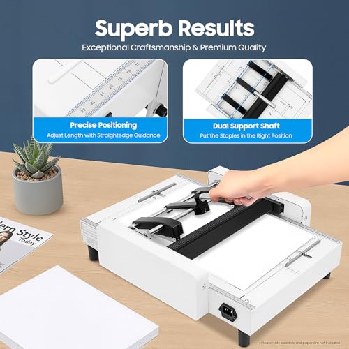 A3 Paper Folding & Binding Machine - 2-in-1 Automatic Book Maker for Offices & Schools