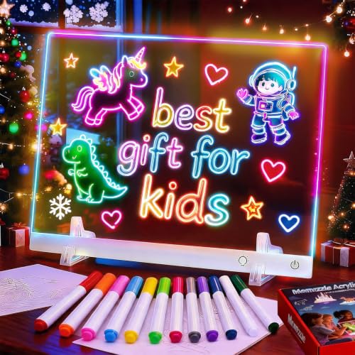 Momozzle 17" LED Drawing Board with 13 Light Effects, Rechargeable Neon Doodle Tablet for Kids - Variant: 17"Drawing Board