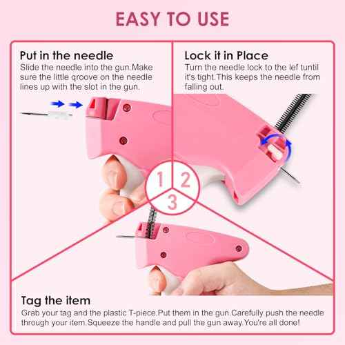 Stitch Gun for Clothes,Includes 6 Mini Needle,5000 Pcs Micro Fasteners(2500 White & 2500 Black) Stitch Gun,Quick Clothing Fixer,Stitchy Sewing Kit Tag Gun,Retail Tagging Gun for Clothing