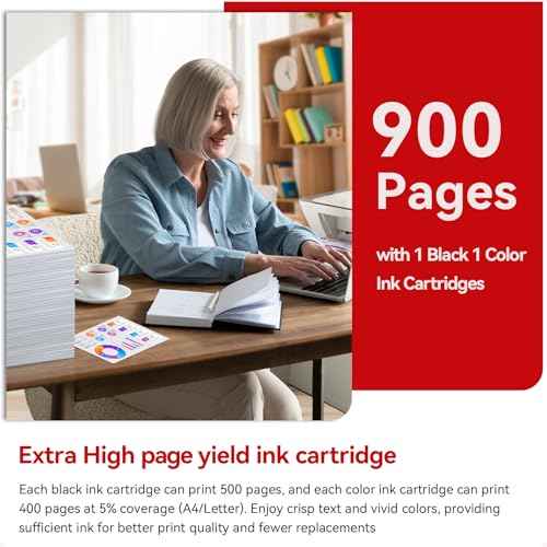 245XL 246XL Ink Cartridges Compatible for Canon 245XL 246XL Combo Pack Replacement for Canon Ink 245 246 Work with MX490 TS202 MG2522 TR4520 MX492 TR4500 TS302 TS3322 MG2500 TS3420 TR4522 Printer