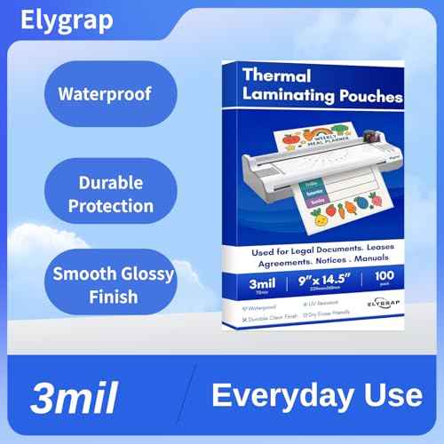 100 Pack Legal Size Laminating Sheets 8.5"x14" (9x14.5) - 3Mil Thick Clear Thermal Pouches for Documents, Compatible with All Laminators - Acid-Free & Bubble-Free Protection