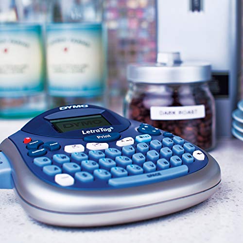 DYMO LetraTag Bundle, Handheld 100T Printer, Portable, QWERTY Keyboard, Includes 13ft Black on White Labels and 13ft Black on Clear Labels - Home Organization, Crafting, Labeling