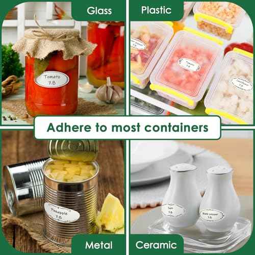 DGBDPACK 200 Dissolvable Canning Labels for Mason Jars, 1 x 2¨û inch Food Labels, Tiny Canning Jar Stickers Removable with Water